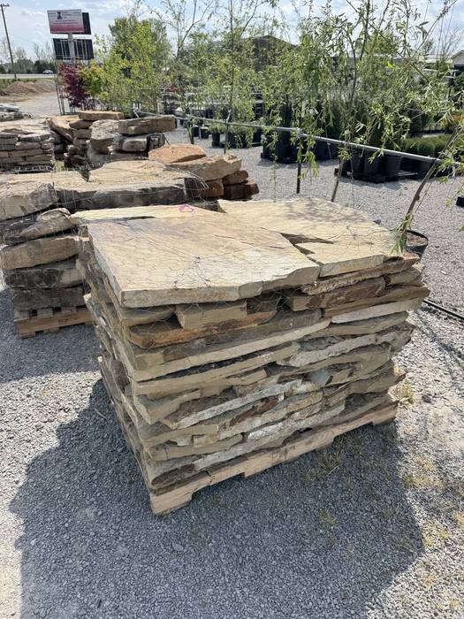 Tan flagstone pallet close up