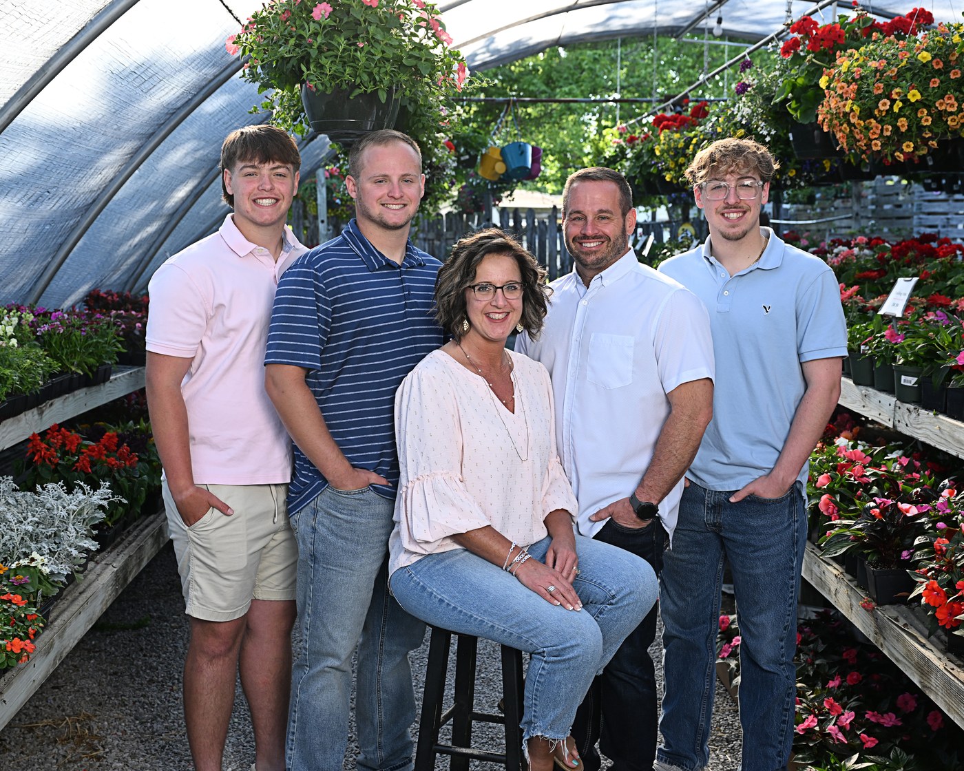 Chris and Misty Vincent with their sons Caleb, Ryan and Carson at Sunshine Garden